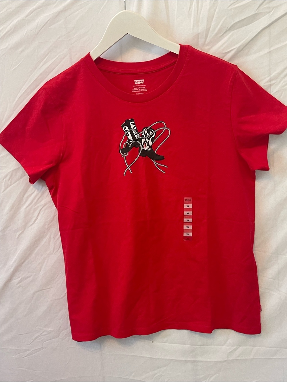 Levi's Women’s  Red Tee with Black & White Graphic